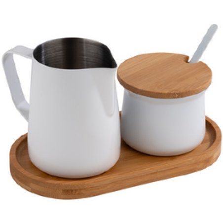 APS Kit lait/sucre, bois d'acacia/acier inoxydable, 5 pièces