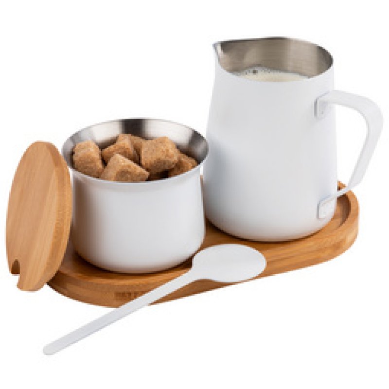 APS Kit lait/sucre, bois d'acacia/acier inoxydable, 5 pièces