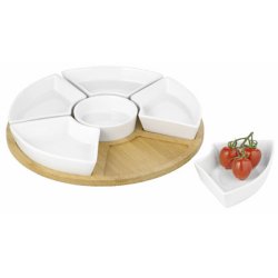 Esmeyer Set de service SUSAN, en bois/porcelaine, 7 pièces