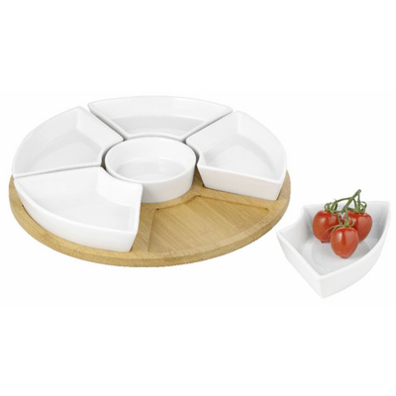 Esmeyer Set de service SUSAN, en bois/porcelaine, 7 pièces