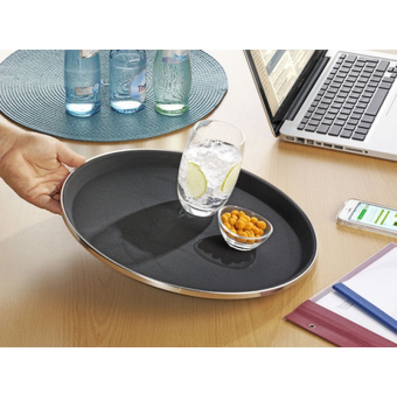 Esmeyer Plateau de service TENNESSEE, rond, noir