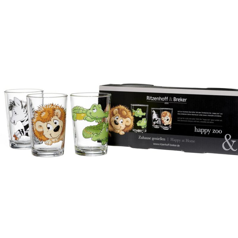 Ritzenhoff & Breker Verre pour enfants HAPPY ZOO, set de 3
