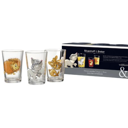 Ritzenhoff & Breker Verre ANIMAUX DE LA FORET, set de 3