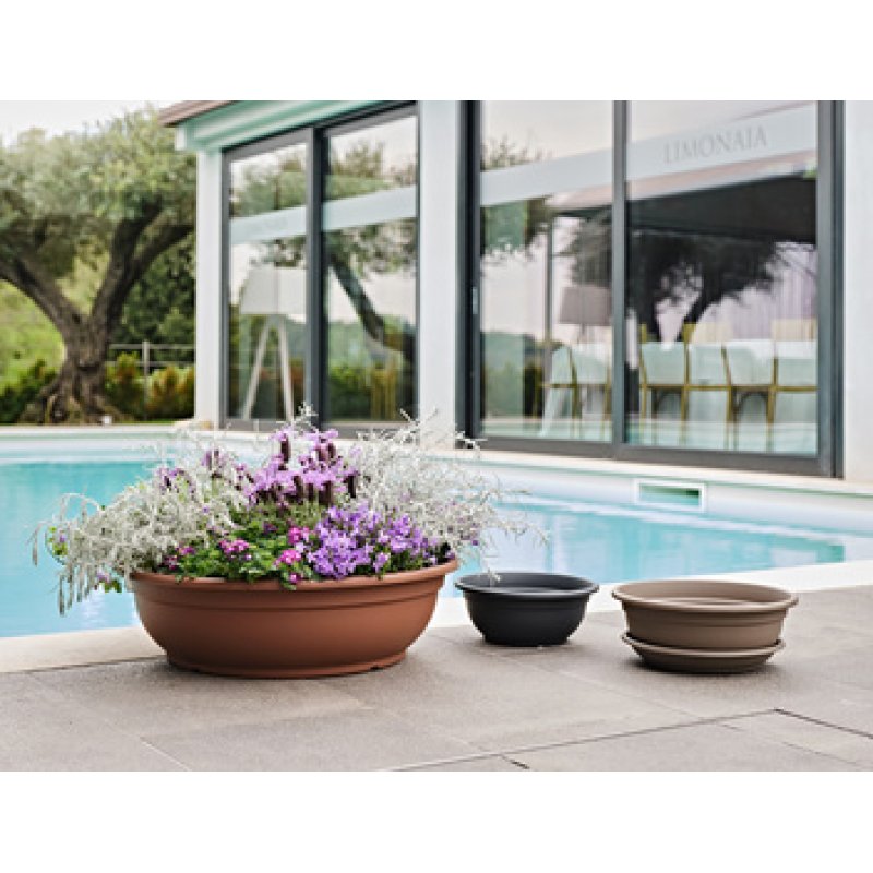 tera Bol à fleurs "Ebla", diamètre: 200 mm, anthracite