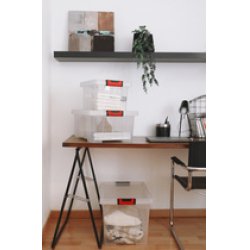 EDA Boîte de rangement CLiPSTOCK, 30 litres, PP, transparent