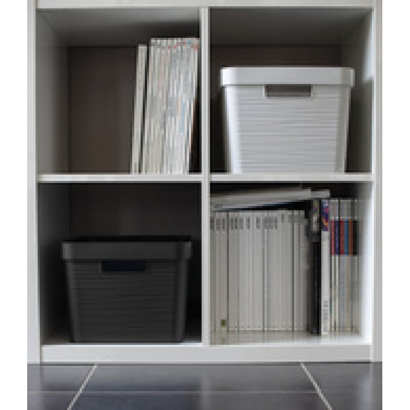 EDA Boîte de rangement STONE, 30 litres, PP, blanc