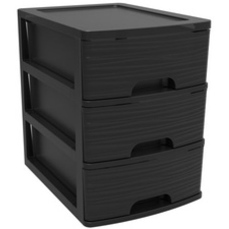 EDA Module de classement STONE, A4, 3 tiroirs, PP, blanc