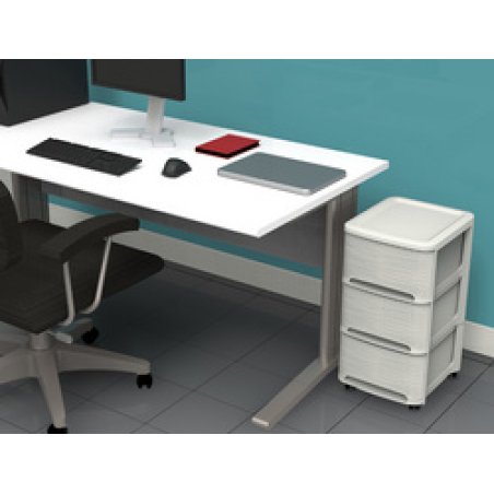 EDA Module de classement STONE, 3 tiroirs, PP, noir