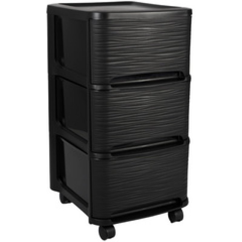 EDA Module de classement STONE, 3 tiroirs, PP, noir