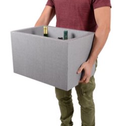 EDA Porte-bouteilles, pour 6 bouteilles, polystyrène, gris