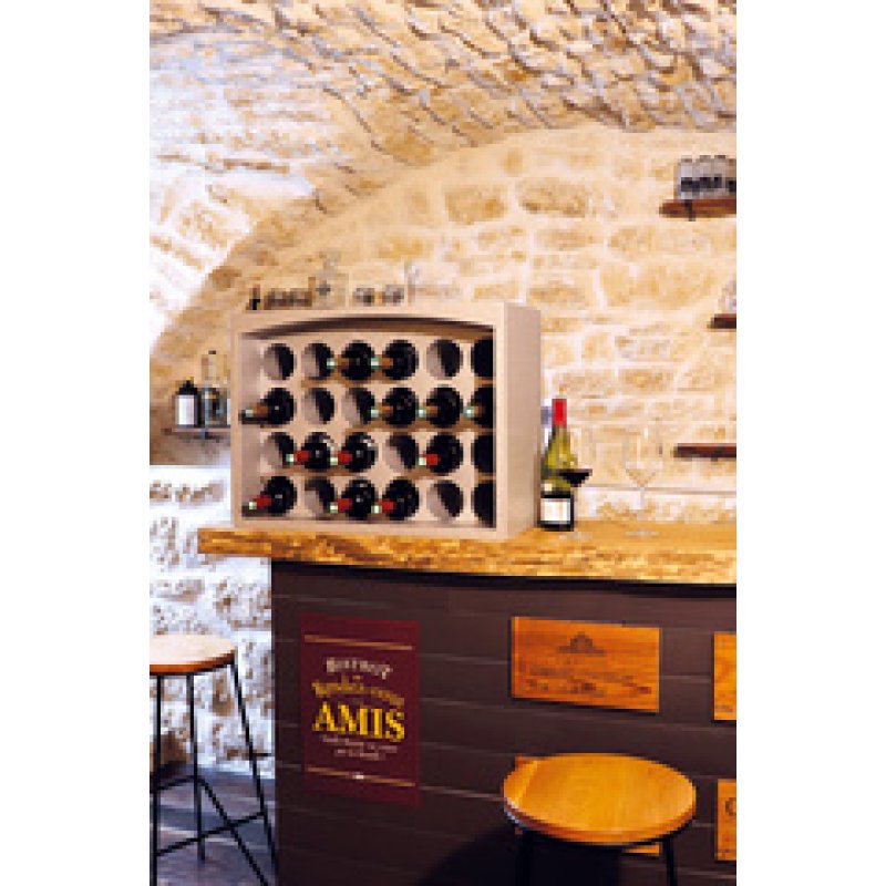 EDA Porte-bouteilles, pour 12 bouteilles, polystyrène, gris