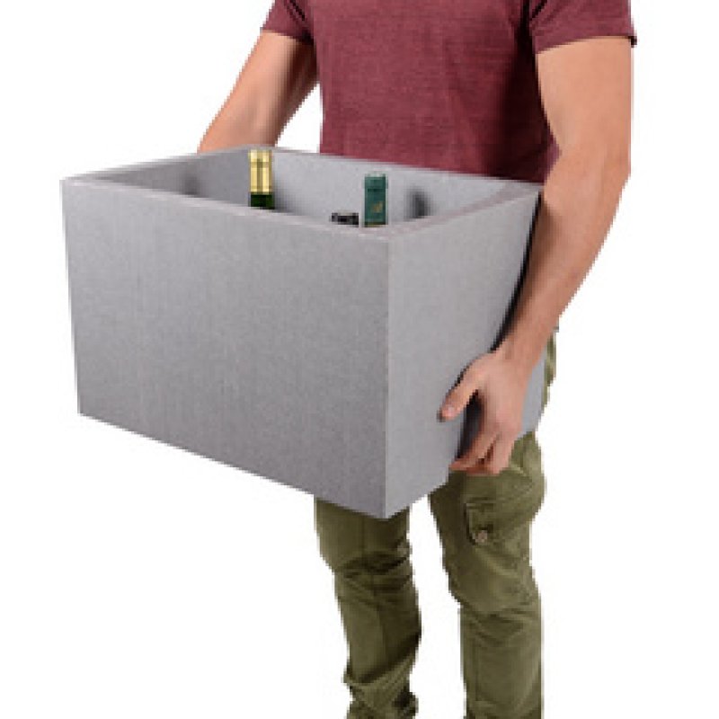 EDA Porte-bouteilles, pour 24 bouteilles, polystyrène, gris