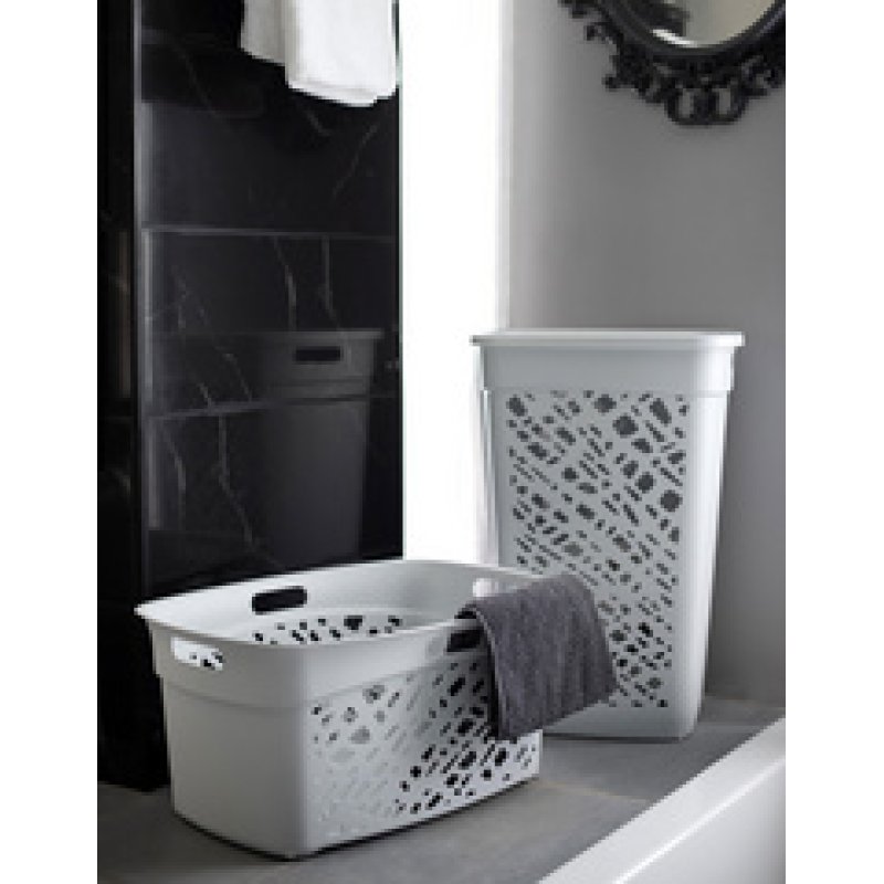 EDA Corbeille à linge ALMERIA, 45 litres, PP, blanc