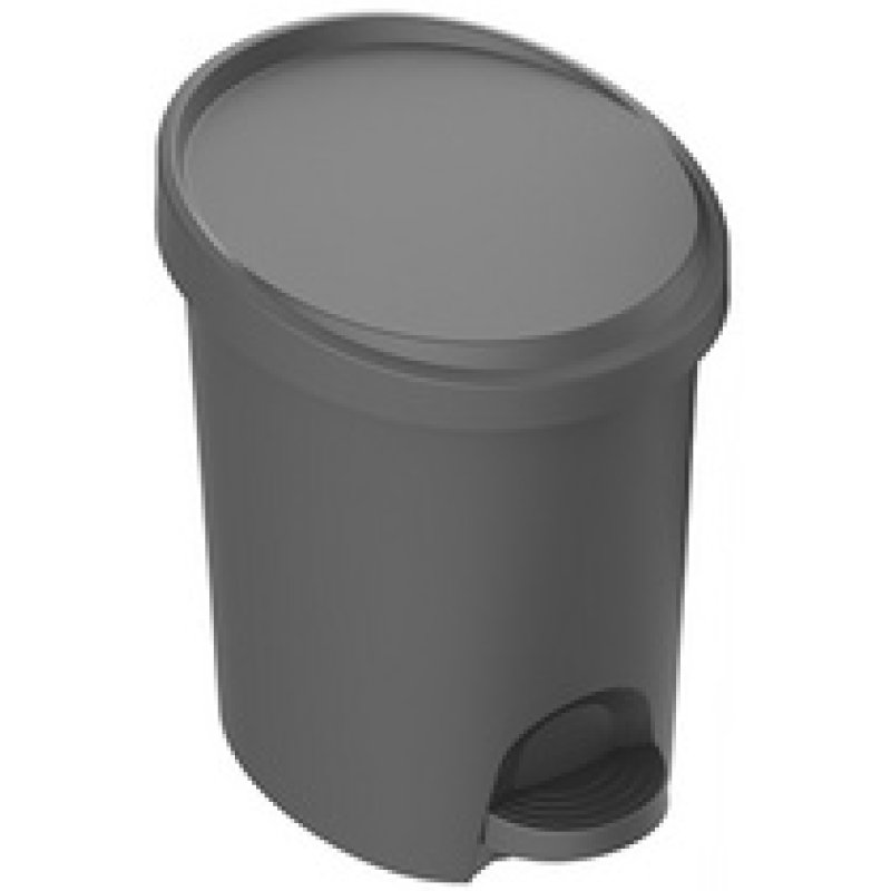 EDA Poubelle cosmétique à pédale Stepy, 6 litres, anthracite