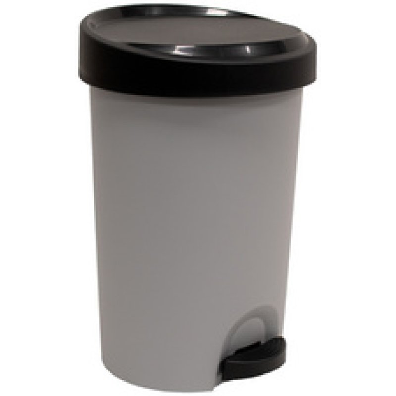 EDA Poubelle à pédale Stepy, 15 litres, PP, gris/anthracite