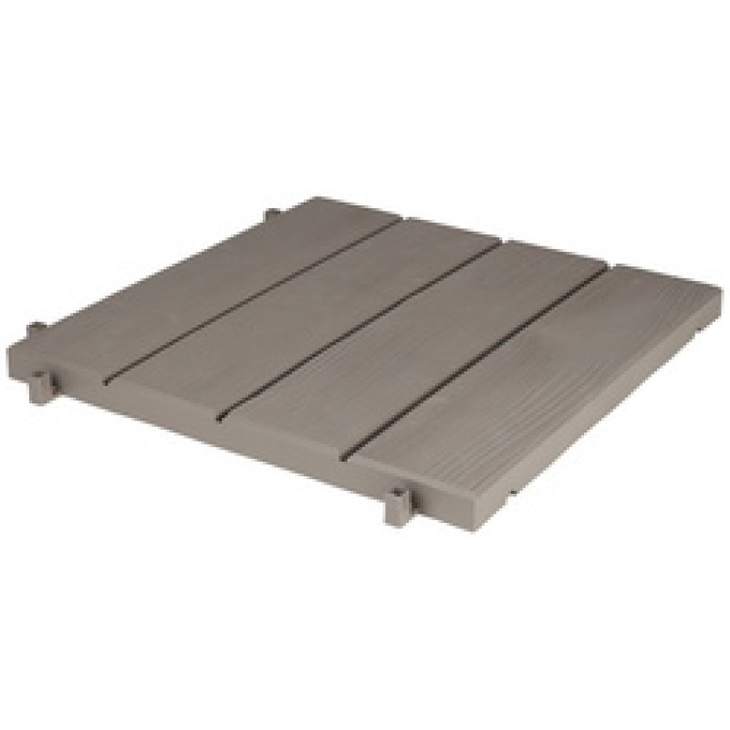 EDA Dalle de sol imitation bois, (L)384 mm, plastique, taupe