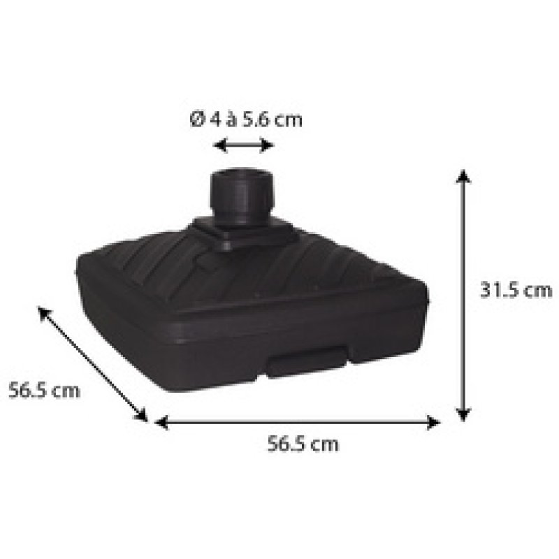 EDA Pied de parasol, plastique, carré, (L)565 mm, blanc