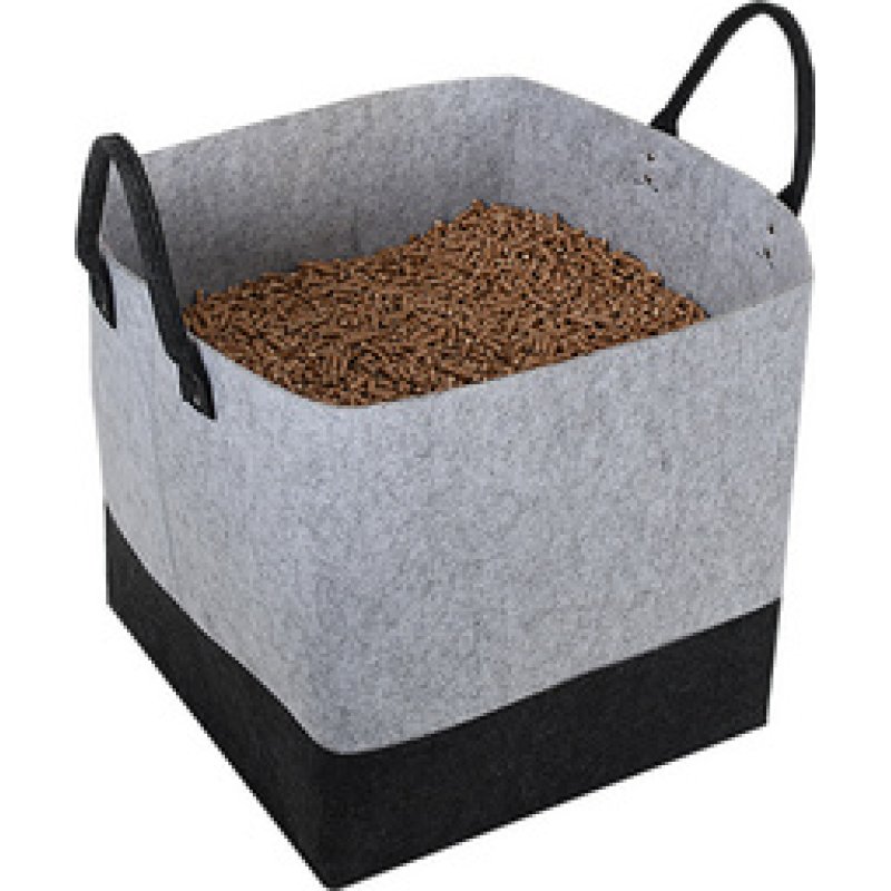 EDA Sac pour pellets, en feutre, 60 litres, gris/noir