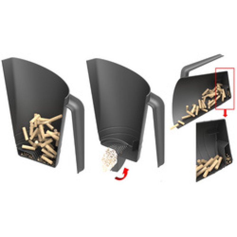 EDA Pelle à pellets, plastique, capacité: 700 g, noir