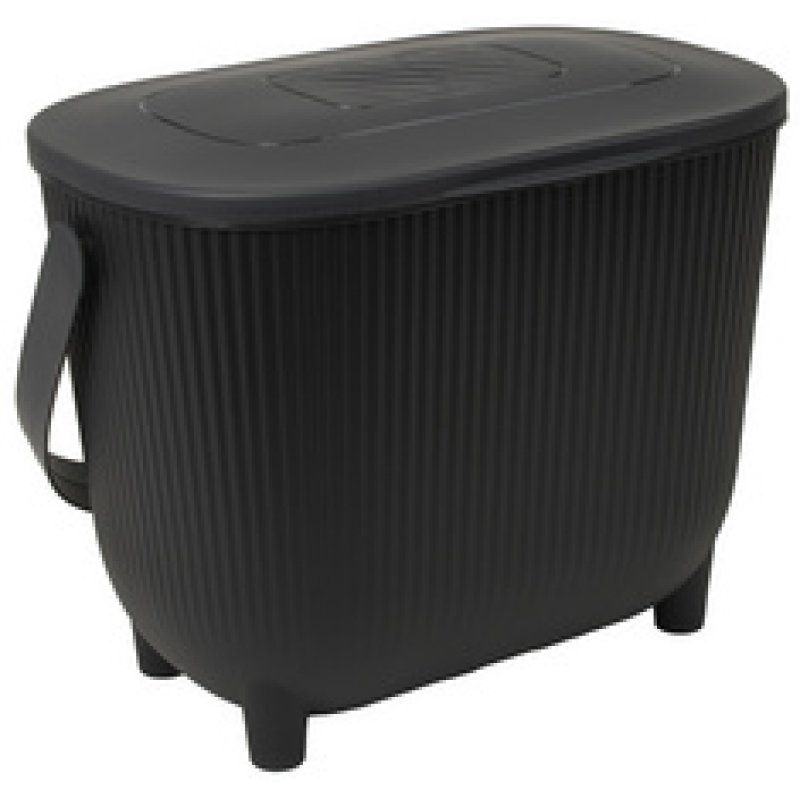 EDA Poubelle à compost avec filtre, vert/anthracite