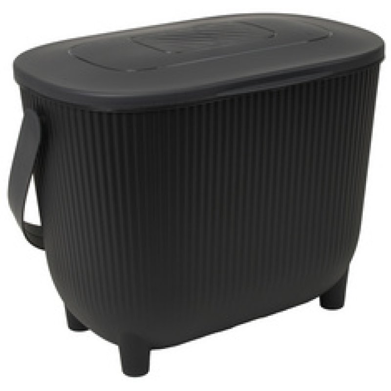 EDA Poubelle à compost avec filtre, noir/anthracite