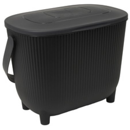 EDA Poubelle à compost avec filtre, noir/anthracite