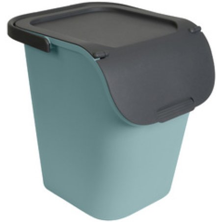 EDA Poubelle de tri TriHome, 40 litres, ciment/anthracite