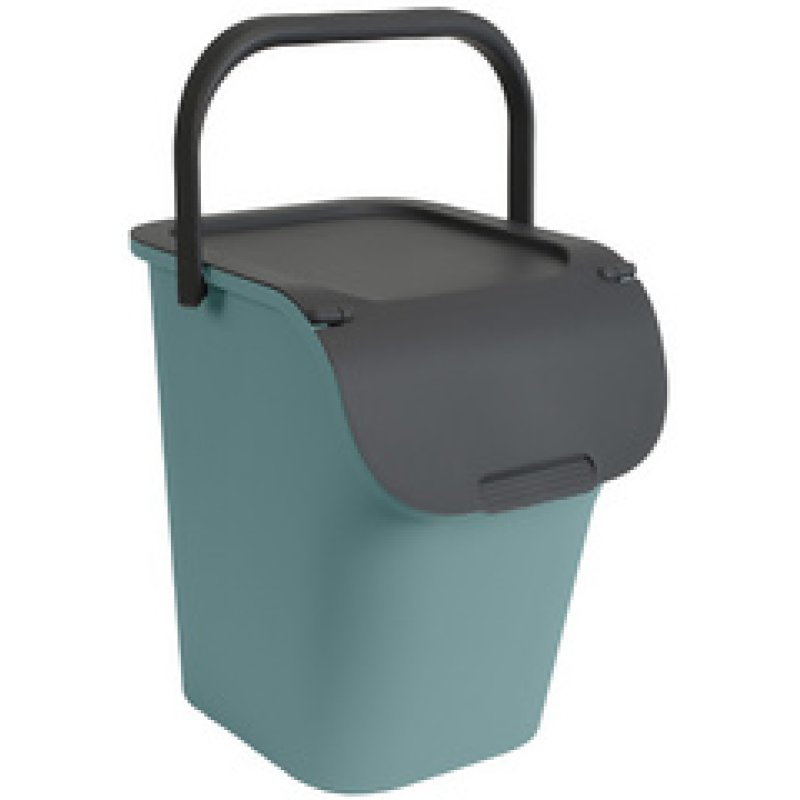 EDA Poubelle de tri TriHome, 40 litres, ciment/anthracite