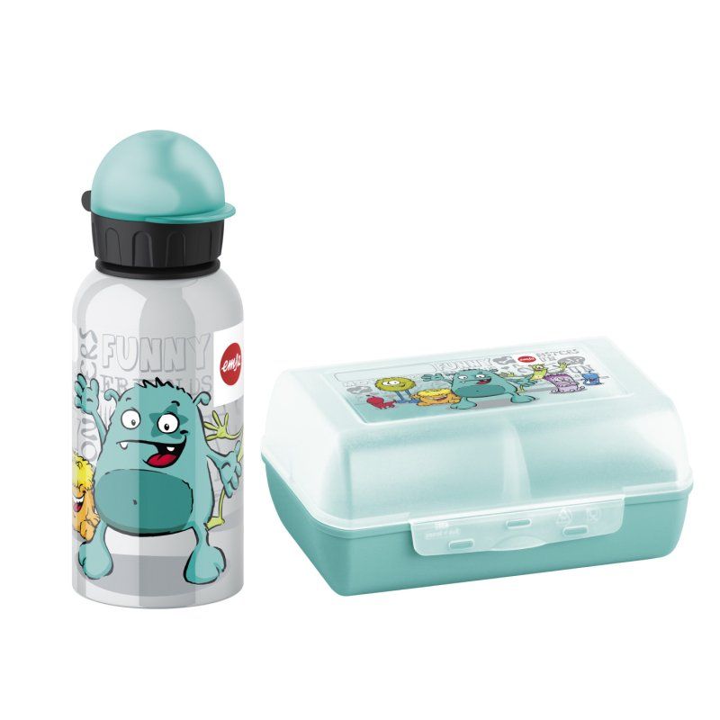 emsa KIDS Kit gourde boîte à goûter, motif: monstres