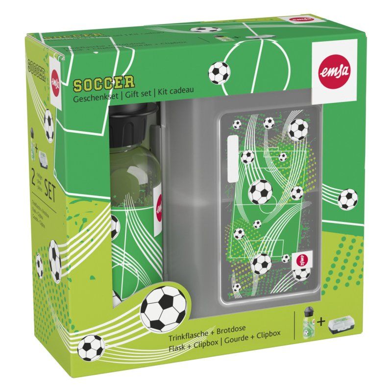 emsa KIDS Kit gourde boîte à goûter, motif: foot