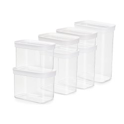 EMSA N1142900 food storage container Rectangular Set 8.3 L Transparent, White 7 pc(s)