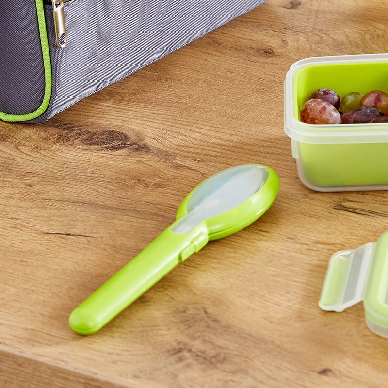 emsa Kit de couverts CLIP & GO, 3 pièces avec étui, vert