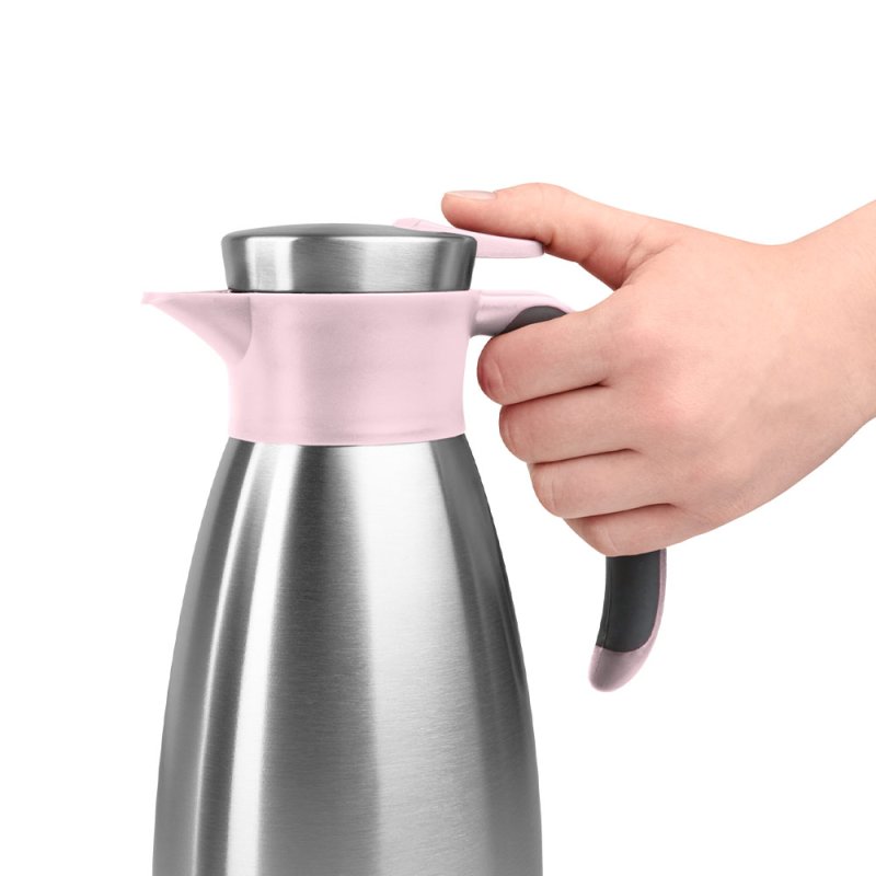 emsa Pichet isotherme SOFT GRIP, 1,5 litre, acier inox/rose