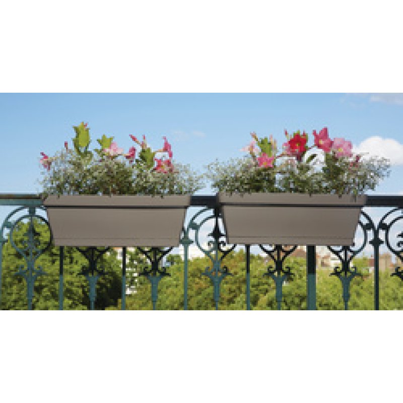 Poétic Set jardinière/soucoupe/support ROMEO, par 2, taupe