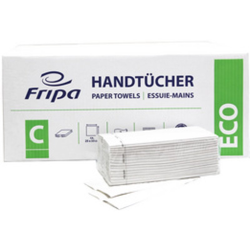 Fripa Essuie-mains ECO, 250 x 230 mm, pli en V, blanc