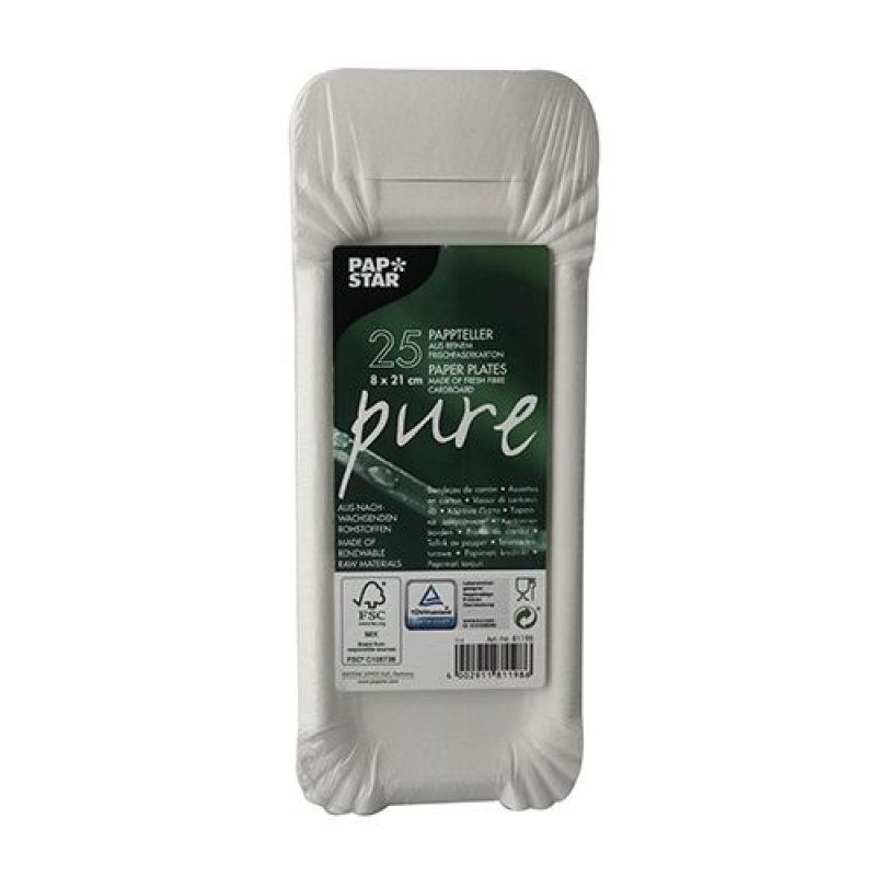 PAPSTAR Assiette carton pour saucisse "pure", blanc