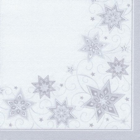 PAPSTAR Serviette à motif de Noël "Just Stars", blanc