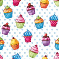 PAPSTAR Serviettes à motif "Cupcakes", 330 x 330 mm