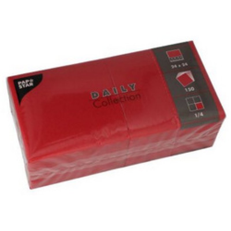 PAPSTAR Serviette cocktail, 240 x 240 mm, 3 couches, rouge