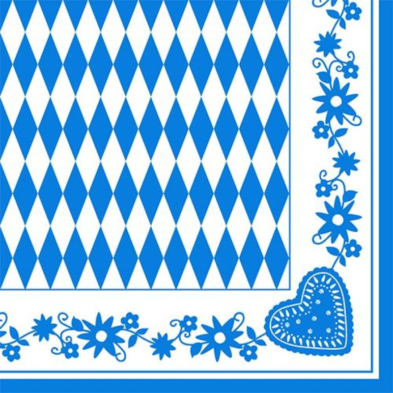 PAPSTAR Serviette à motif "Bleu bavarois", 400 x 400 mm