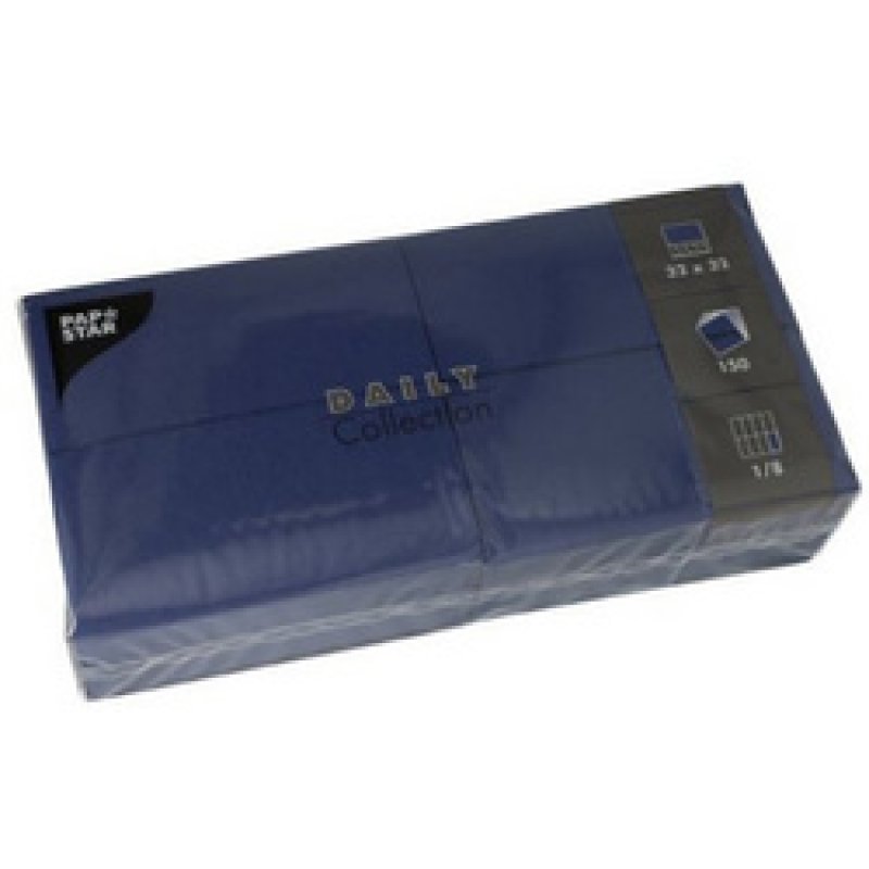 PAPSTAR Serviette bistrot, 320 x 320 mm, 3 couches, bleu