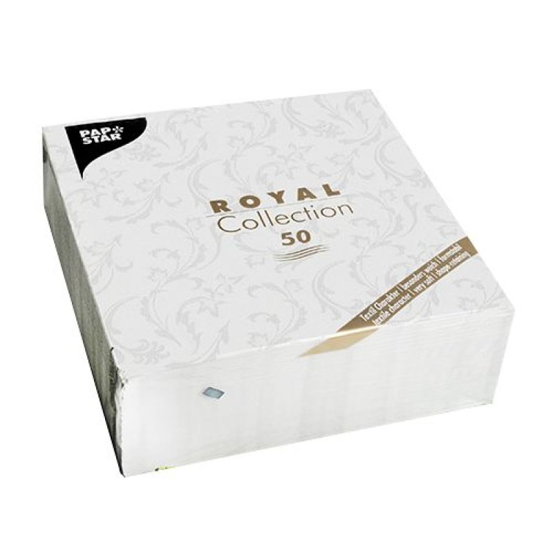 PAPSTAR Serviette "ROYAL Collection Damascato", blanc