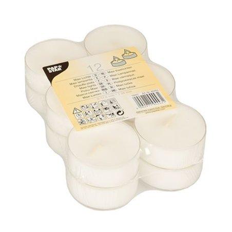 Papstar 85203 wax candle Round White 12 pc(s)