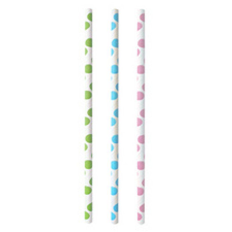 PAPSTAR Paille en papier "Dots", 200 mm, assorti