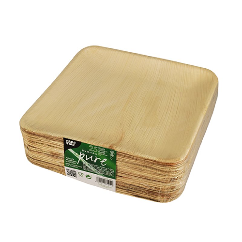 PAPSTAR Assiette en feuille de palme "pure", carré