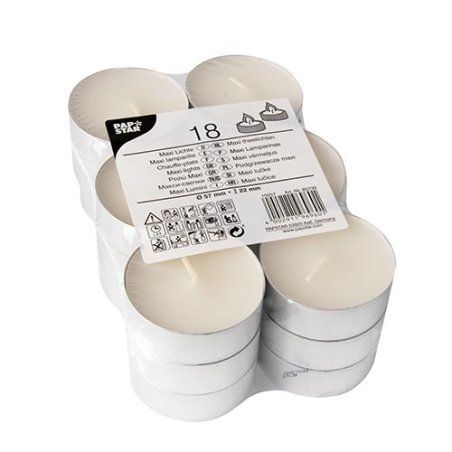 Papstar 85739 bougie en cire Rond Blanc 18 pièce(s)