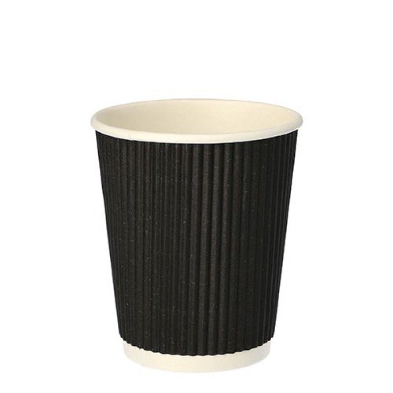 STARPAK Gobelet en carton "Ripple Wall", 0,2 l, noir