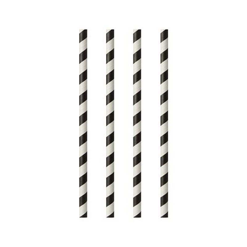 Papstar 87010 disposable drinking straws 100 pc(s) Black, White