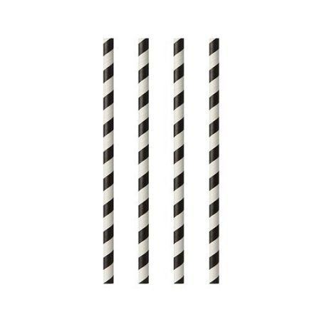 Papstar 87010 disposable drinking straws 100 pc(s) Black, White