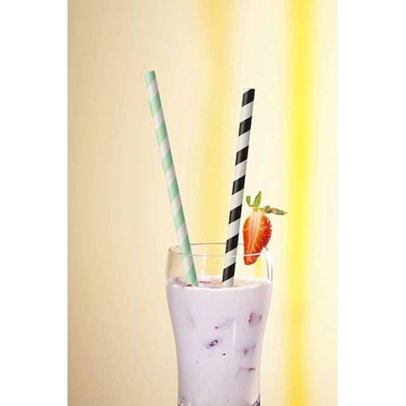 Papstar 87010 disposable drinking straws 100 pc(s) Black, White